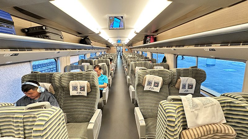 A cabin of bullet train to Guizhou