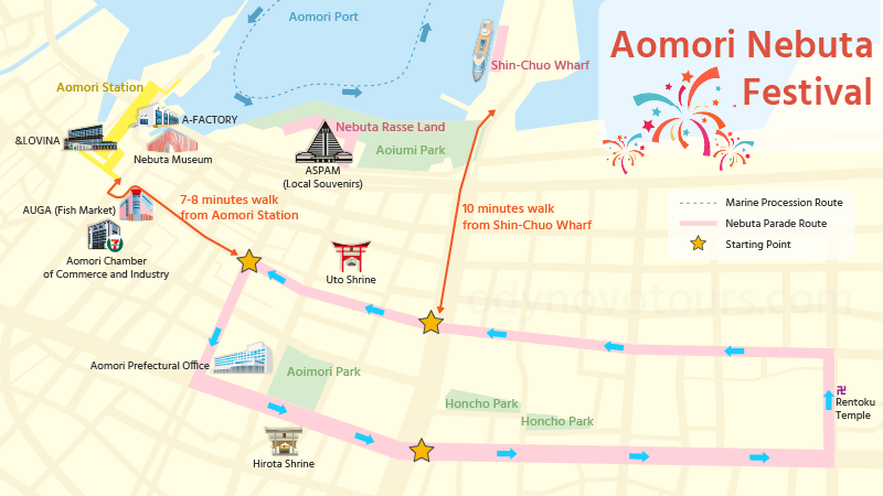 Aomori Nebuta Festival Map