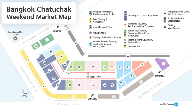 Location Map of Bangkok Chatuchak Weekend Market