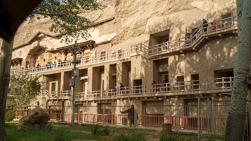 Numerous caves at the Mogao Caves