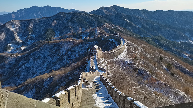 The Great Wall in Beijing in winter