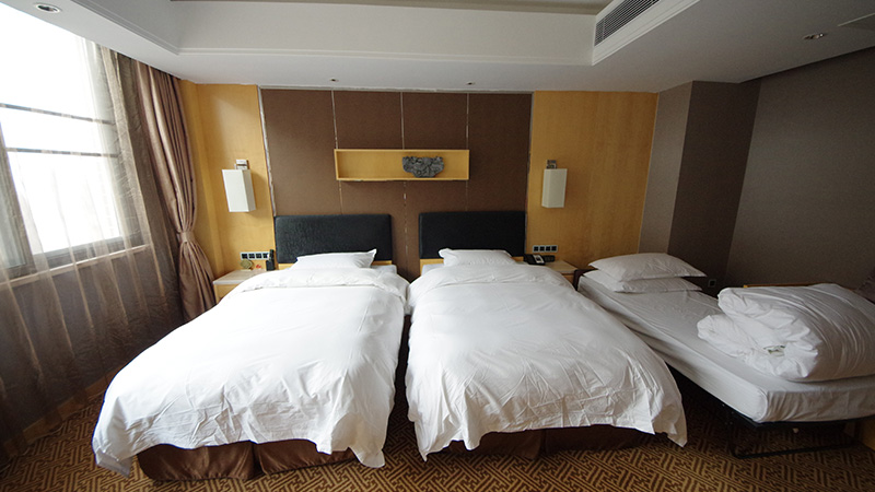 A clean hotel room on Mt. Huangshan