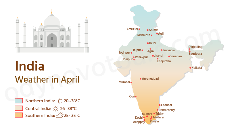 Map of India's Weather in April