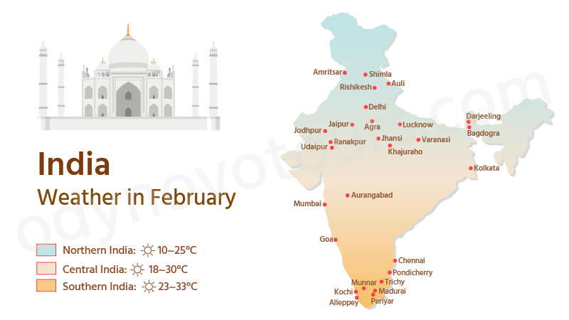 February Weather Map of India