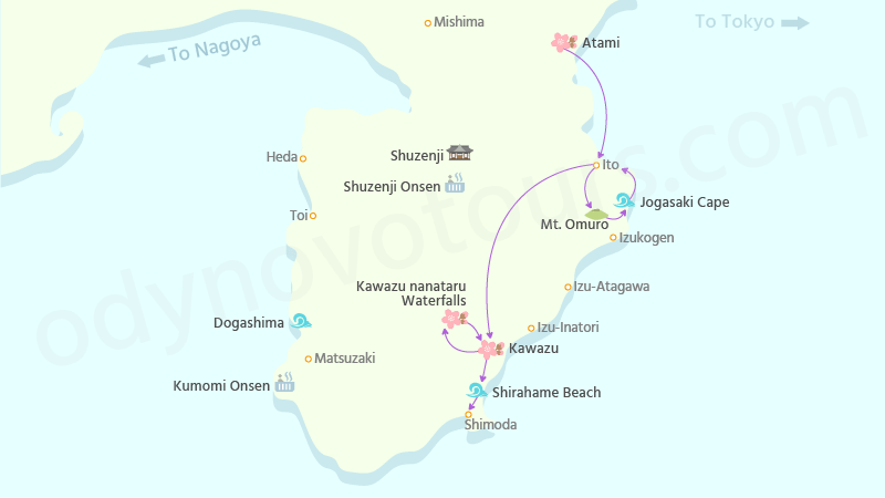 Izu Peninsula Itinerary Along the East Coast