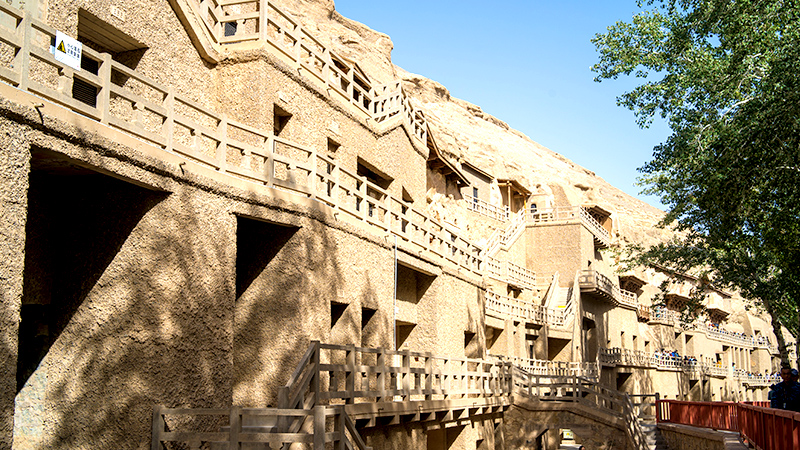 There are many grottoes at Mogao Caves