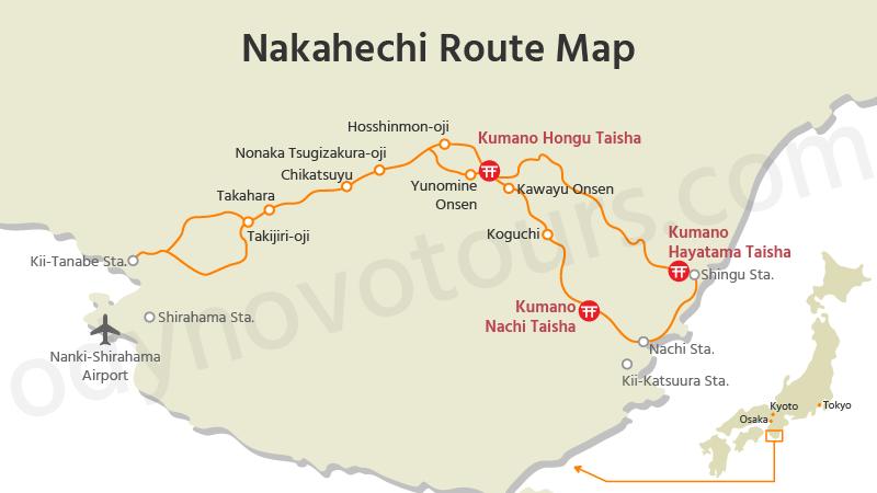 Map of Nakahechi Route