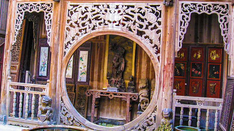 Wooden structure of a house in Nanping in Huangshan City