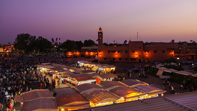 Panoramic View of the Square From the Rooftop Perspective