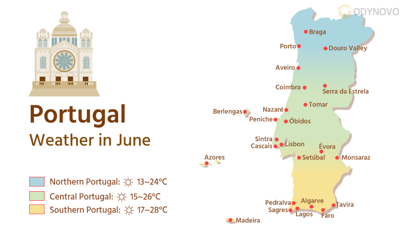 June Weather Map of Portugal