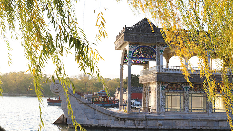 The Marble Boat in Summer Palace in Beijing