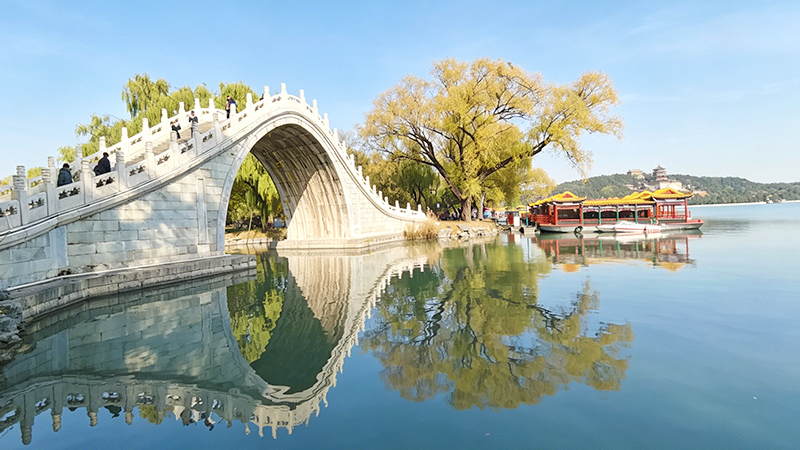 Lakeside scenery of Summer Palace in Beijing