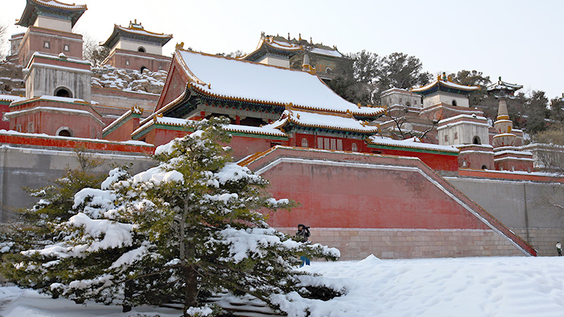 Snowy view of Summer Palace in Beijing