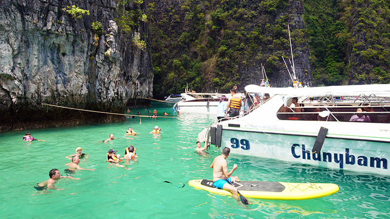 Swimming in the Pileh Lagoon
