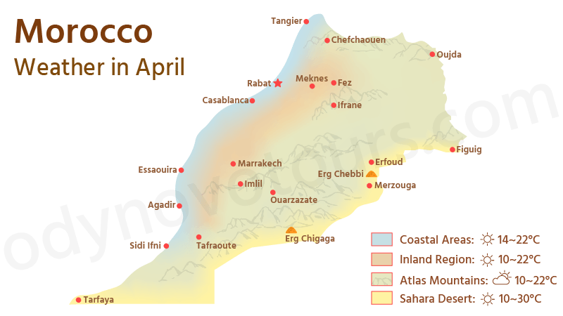 Morocco's Weather Map in April