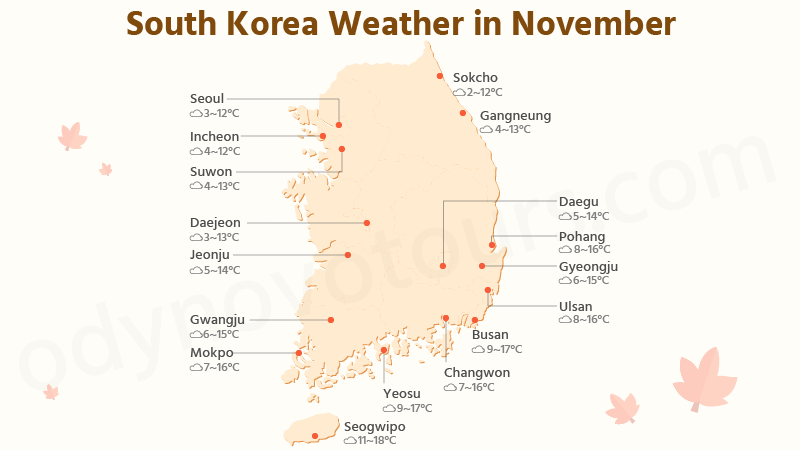 South Korea Weather in November