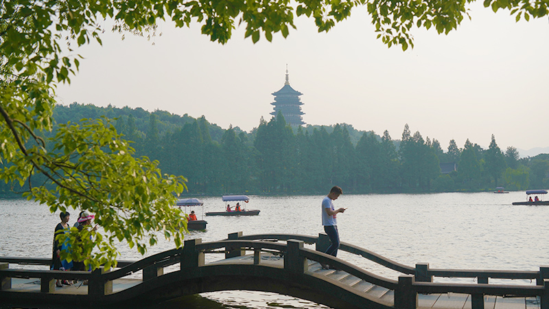 Admire West Lake on a sunny day