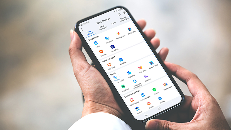 A list of mini programs on Alipay