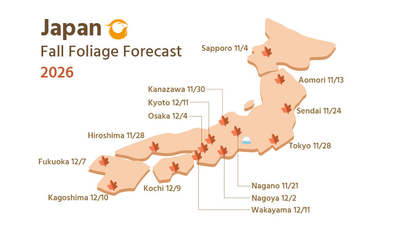 Japan Fall Foliage Forecast Map 2026