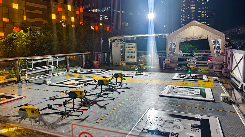 Drone landing pad used for food delivery in Shenzhen