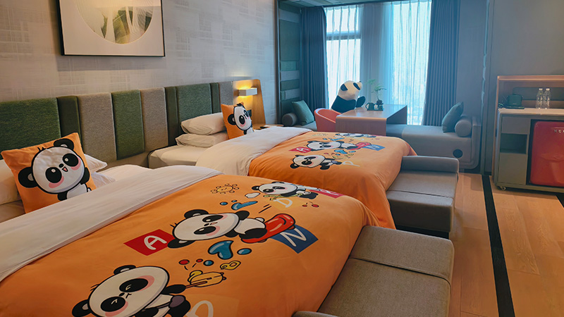 Panda-themed family room at Taikoo Li, Chengdu