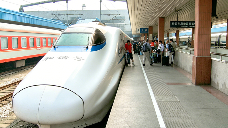 Shanghai Maglev Train at the station