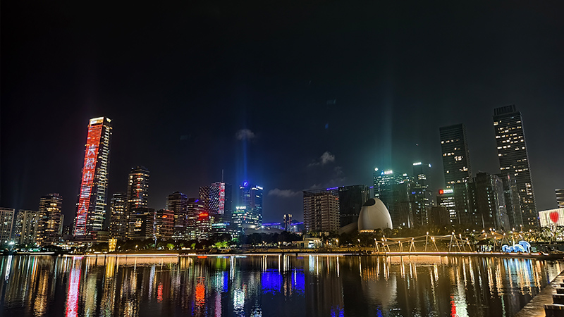 Night view of skyline at Shenzhen Talent Park