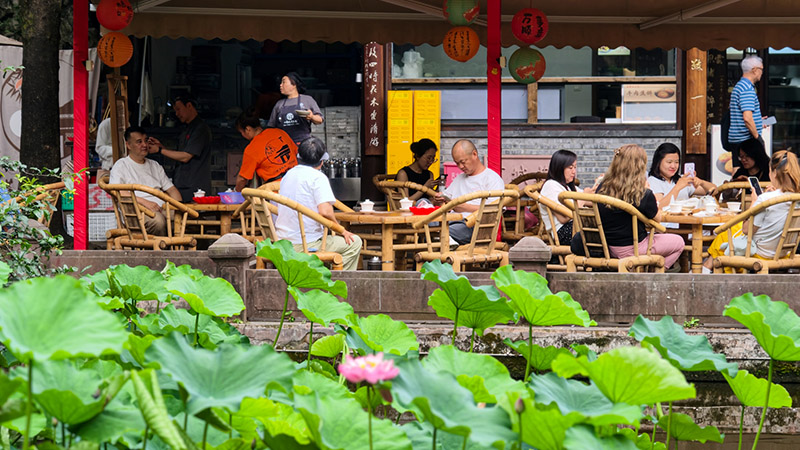 Teahouse in People's Park in Chengdu