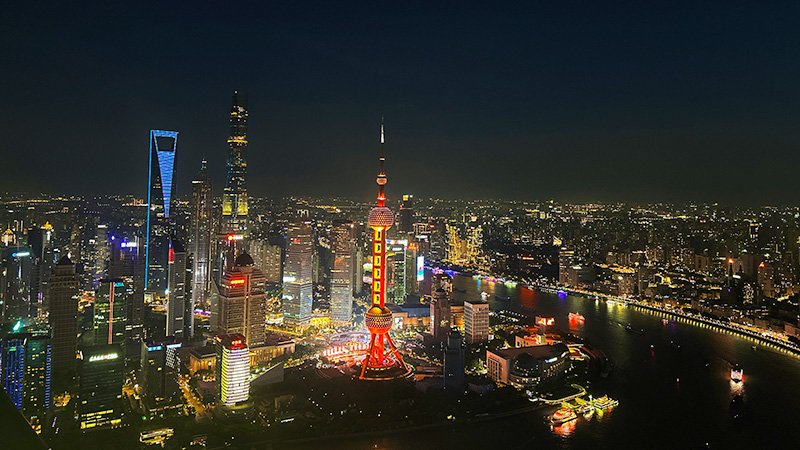 Admire the view of the Bund at night