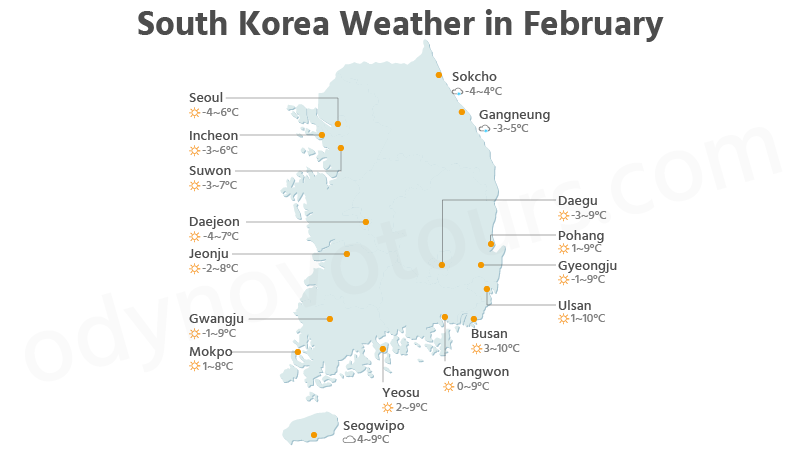 South Korea Weather in February