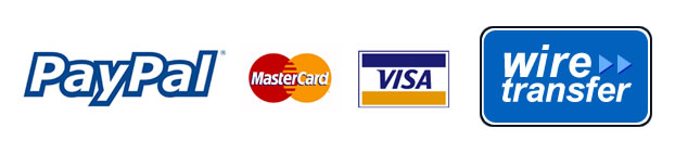 Paypal, credit card and wire transfer is the most common payment methods