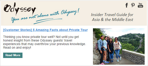 Odyssey Tours monthly newsletter 