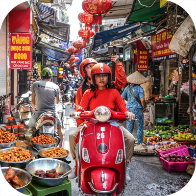 Vibrant Market in Vietnam