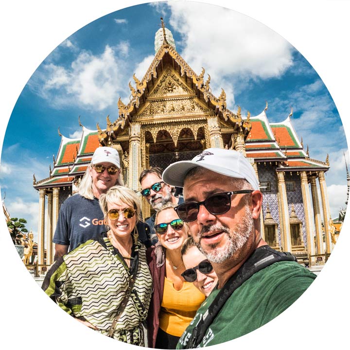 A Familiy in Front of the Grand Palace in Thailand