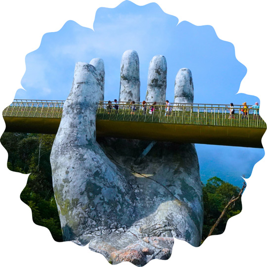 Golden Bridge (Buddha Hand Bridge) in Da Nang, Vietnam