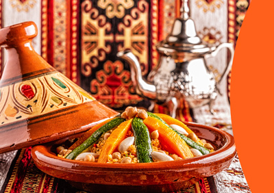 Moroccan Food Served in Tagine Pot