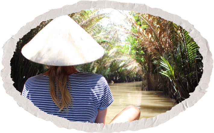 A Water Coconut Tunnel of Mekong River