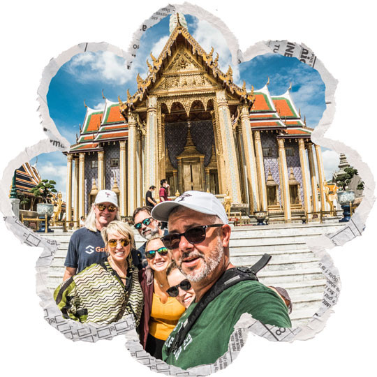 A Familiy in Front of the Grand Palace in Thailand