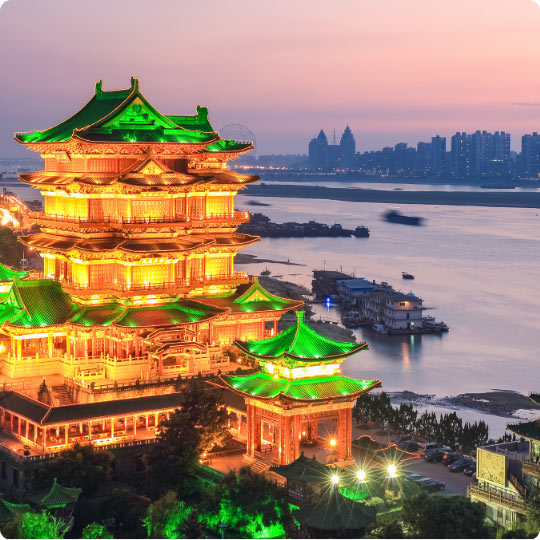 Yellow Crane Tower on the Yangtze River