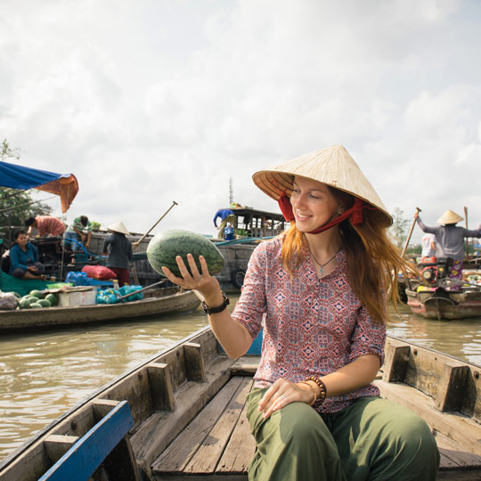 Floating Market on Mekong River