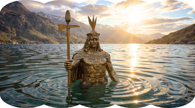 the creator god Viracocha arose from the Lake Titicaca