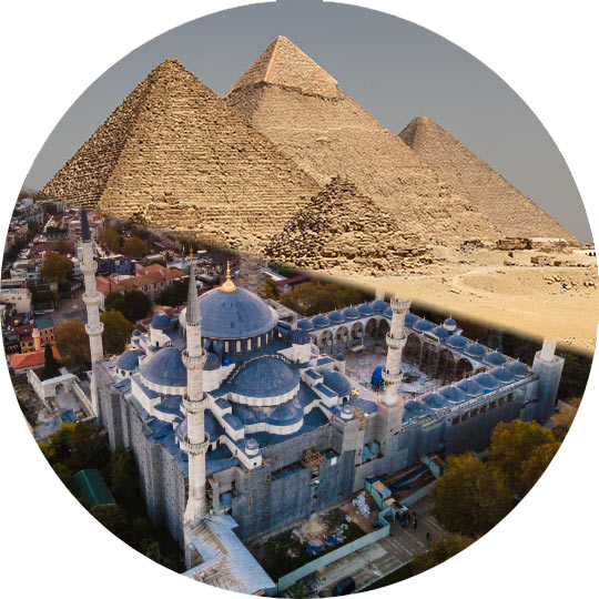Blue Mosque and Pyramid