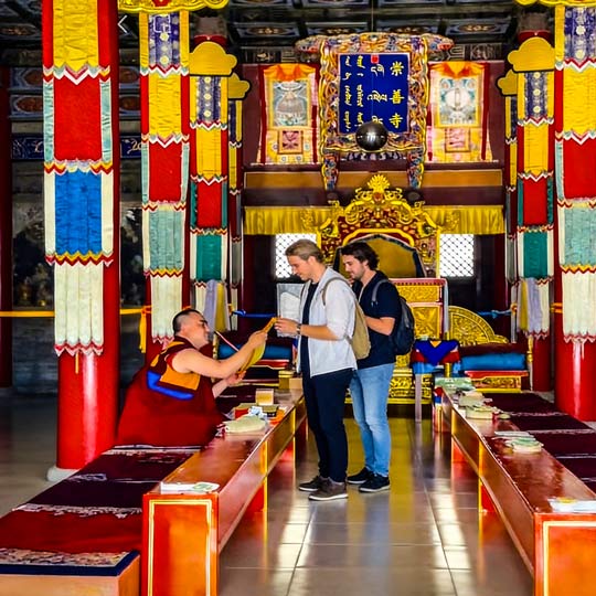 Receive Tibetan Monks's Blessings, Shangri-La