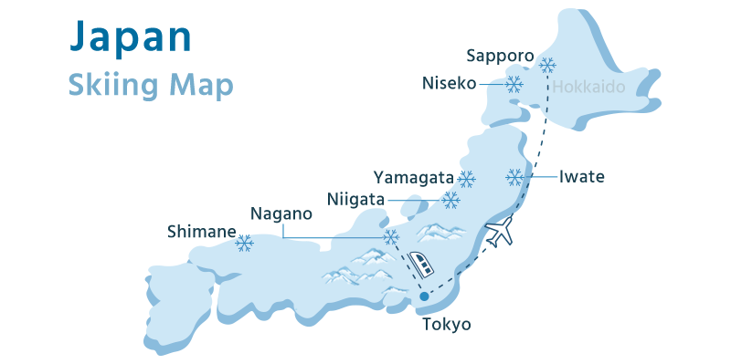 Japan Skiing Map
