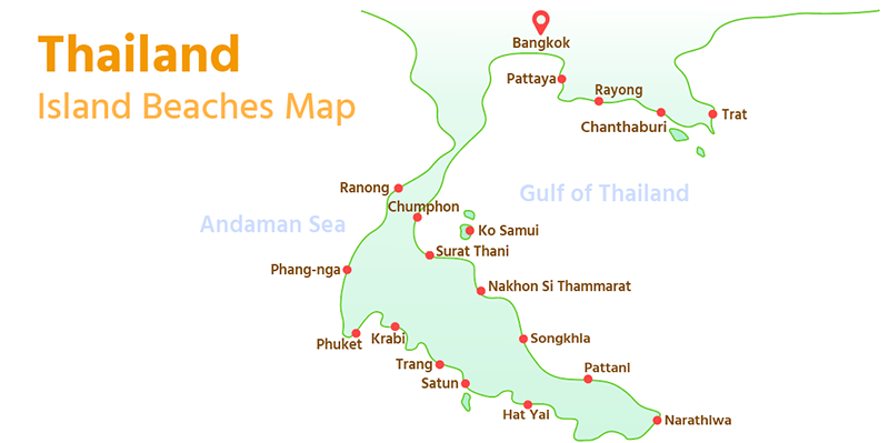 Thailand Island Beaches Map