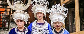 Miao Girl Wearing Silver Accessories