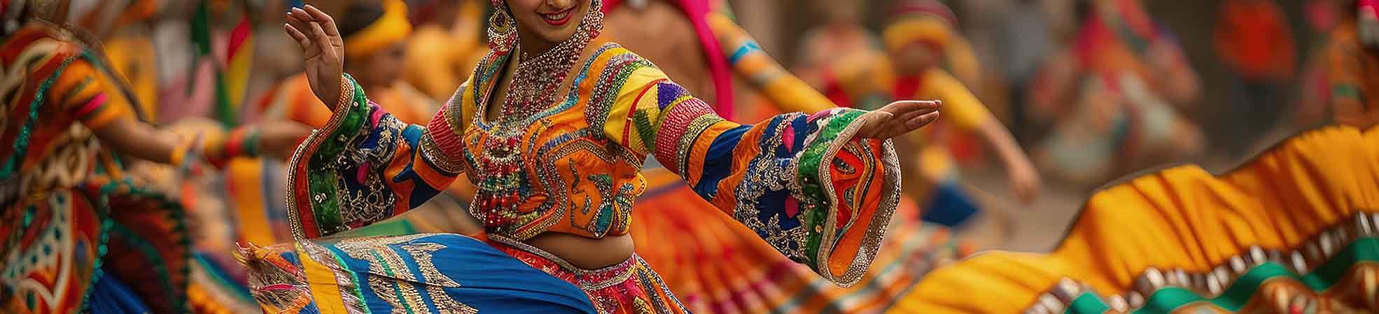 India Dancing Woman During Festival
