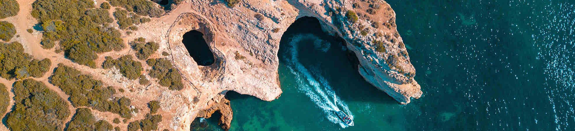 Aerial View of Benagil Cave, Algarve