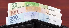 Moroccan Dirham in the Black Wallet