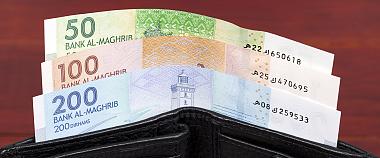 Moroccan Dirham in the Black Wallet